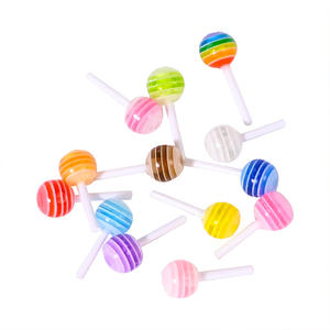 Nuevas y Lindas Figuritas de Resina de Piruletas Mixtas, Cabujones de Base Plana para Manualidades, Adornos para Joyería y Accesorios para el Cabello - Product Image 1