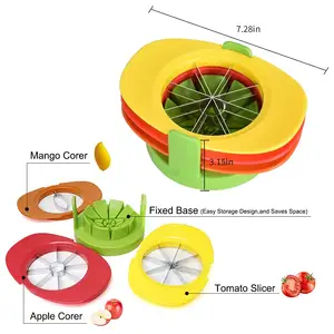 Küchengeräte Obst Apfel Wassermelone schneider Handheld Round Divider Multifunktion aler Melo Mango Slicer Corer Cutter