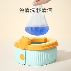 Portable Folding Childrens Toilet With Bag For Travel <b>Potty</b> <b>Training</b> 2-4 Years ABS Material Multifunction Design - Product Image 1