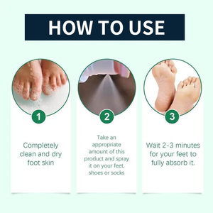 HUNMUI Spray <span class=keywords><strong>para</strong></span> <span class=keywords><strong>pies</strong></span> antifúngico Aceite de árbol de té Spray <span class=keywords><strong>para</strong></span> <span class=keywords><strong>pies</strong></span> <span class=keywords><strong>para</strong></span> control de olores Hidratante Tacones agrietados <span class=keywords><strong>Desodorante</strong></span> OEM ODM 100ml - Product Image 3