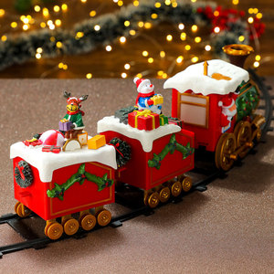 Vía de tren navideña con un diámetro de 1,35 metros, decoraciones para árboles de Navidad, decoraciones de ambiente, regalos de Navidad - Product Image 4