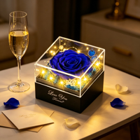 Boîte Cadeau Rose Éternelle Préservée avec Collier Projection Fait Main – Cadeau Romantique pour Femme, Saint-Valentin, Nouvel An, Naturel