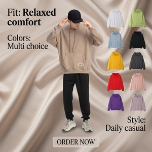 Sudadera con Capucha Extra Grande de Algodón Grueso con Logotipo Impreso de Diseño Personalizado, Sudadera Blanca <span class=keywords><strong>para</strong></span> Actividades, <span class=keywords><strong>Ropa</strong></span> de Trabajo en Equipo, Sudadera con Capucha <span class=keywords><strong>para</strong></span> Hombre - Product Image 1