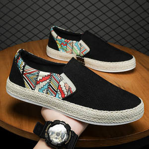 Chaussures en <span class=keywords><strong>toile</strong></span> pour hommes à bout rond, respirantes, légères, antidérapantes, à enfiler, avec doublure en maille, semelle intermédiaire en caoutchouc EVA, toutes saisons - Product Image 3