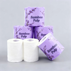 Sıcak satış çevre dostu yumuşak bambu hamuru tuvalet kağıdı fabrika fiyat en çok satan özel Logo toptan tuvalet kağıdı - Product Image 1