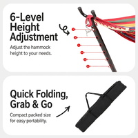 Hamac portable réglable en hauteur avec support, barre de maintien en bambou, et bâche inclinable pour jardin, patio, balcon