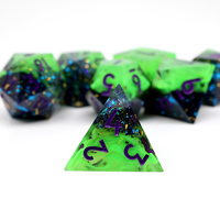 Jeu de dés personnalisable DND Dungeons & Dragons TRPG, dés polyédriques carrés en résine avec cœur fumé pour accessoires de jeu de table et de société