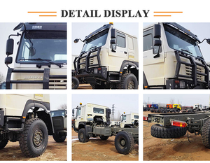 รถบรรทุกสินค้า SINOTRUK HOWO 4x4 พร้อมเกียร์ ระบบส่งกำลัง ตัวถังรถบรรทุกสำหรับขนส่งทหาร รถดัมพ์พร้อมห้องโดยสารแบบนอนได้ ขับเคลื่อนทุกล้อ - Product Image 3