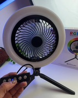 Trépied de diffusion en direct FS-260-6, lumière de beauté couleur RVB, photographie, cordon d'alimentation USB contrôlé, lumière annulaire LED de bureau