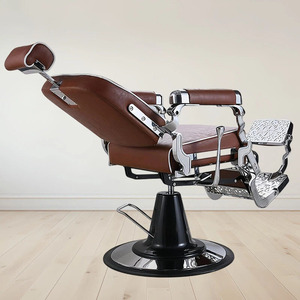 Chaise de barbier professionnelle robuste en cuir synthétique, durable, inclinable hydrauliquement, avec repose-pieds double usage, écologique, XINMAN - Product Image 6
