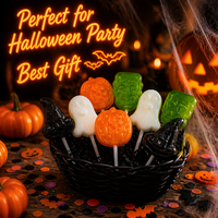 Sucettes d'Halloween effrayantes en forme de citrouille, fantôme, sorcière, Frankenstein, bonbons durs aromatisés aux fruits, cadeaux de fête, vente en gros