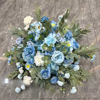 Décoration d'événements personnalisée NINI, boule de fleurs artificielles de luxe pour mariage, blanc et bleu bébé pour la décoration de mariage