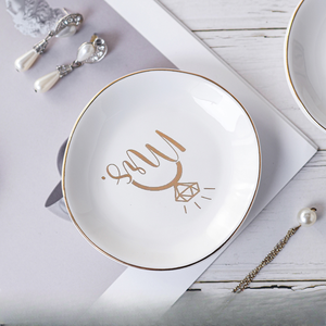 Plato de cerámica moderno con borde, diseño de plantas, para guardar collares, anillos y pendientes, pequeño, apto para <span class=keywords><strong>lavavajillas</strong></span>. - Product Image 5