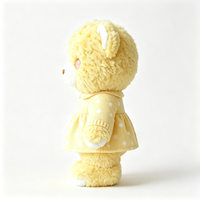 Adorable Ours en Peluche Jaune Doux avec Robe à Pois – Jouet en Peluche Animal Mignon