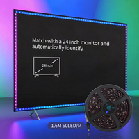 Boîte de synchronisation HDMI pour rétroéclairage TV Joystar, bande lumineuse LED RGB IC à changement de couleur, étanche, 60 LED/m, longueur 1,6 m, pour rétroéclairage TV 24 pouces