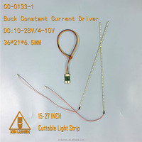 CC-0133-1 Placa Universal de Aluminio para LED de Corriente Constante, Tira de Luz Cortable de 15-27 Pulgadas, Controlador de Retroiluminación 2835LED, Convertidor Elevador de Voltaje