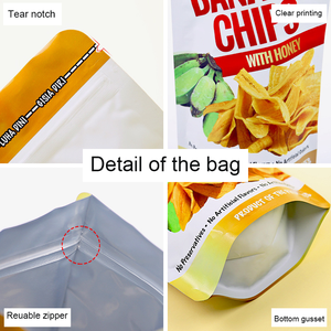 Sachet Alimentaire Personnalisé Imprimé Doypack Refermable pour Crevettes, Popcorn, <span class=keywords><strong>Chips</strong></span> de Pommes de Terre et Bananes, Emballage Plastique pour Snacks - Product Image 2