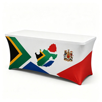 Drapeau personnalisé d'Afrique du Sud imprimé sur tissu Oxford, housse de table de tente d'événement extérieur coupe-vent et imperméable, drapeau plume, polo