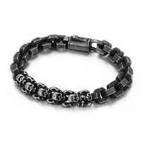 Nouveau Bracelet Punk Homme en Fer Électroplaqué, Style Européen et Américain, Créatif, Patchwork, Squelette Polygone, Tendance