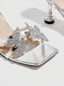 Ladies' Stiletto Heel <b>Sandals</b> with 3D Flower & Enamel Heels, Elegant Character Women Quality High Heel Pumps - Product Image 4