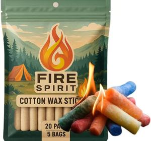 Bâtons de coton ciré pour le camping, la randonnée, le <span class=keywords><strong>barbecue</strong></span>, allumage fiable pour les kits de survie, utilisation d'urgence, activités de plein air - Product Image 5