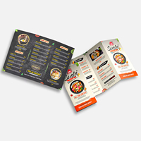Papier personnalisé imprimé pour les menus pliables et extractibles, dépliants pour restaurants, dépliants pour menus
