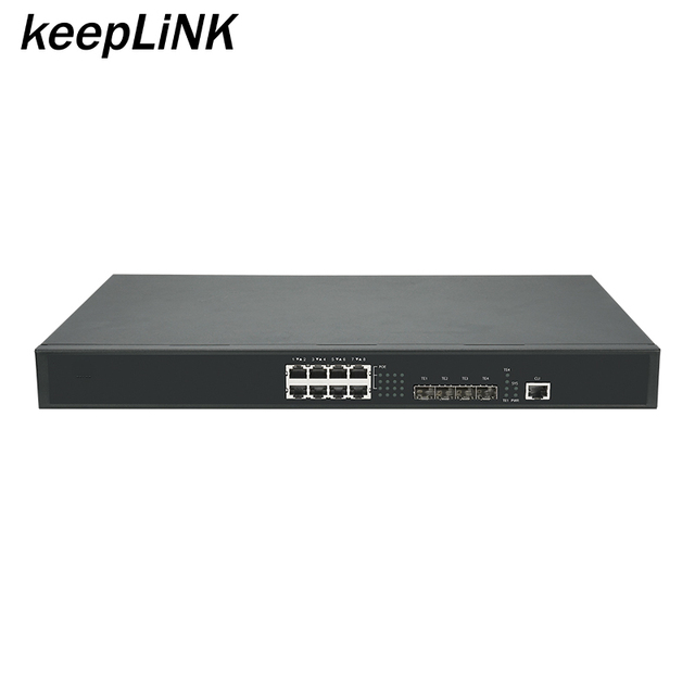8 Port 1G/2.5G Ethernet PoE/PoE+/HiPOE with 4x1000/10G Fiber Management Network Switch Layer 3