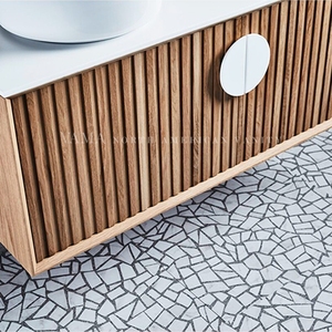 VAMA 800-1800mm moderne nouveau design Australie bois armoires de salle de bain en bois massif ondulation <span class=keywords><strong>vanités</strong></span> de salle de bain avec évier unique DS076 - Product Image 3