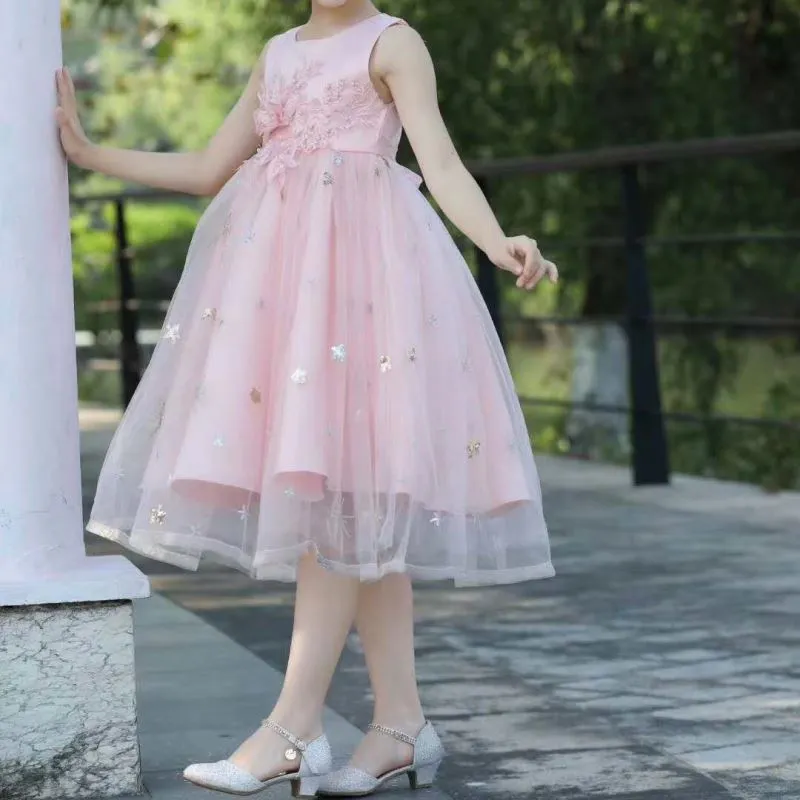Yoliyolei Gaun Acara Khusus Anak Perempuan, Gaun Kontes Bunga 4 Warna untuk Pesta Pernikahan Anak Perempuan