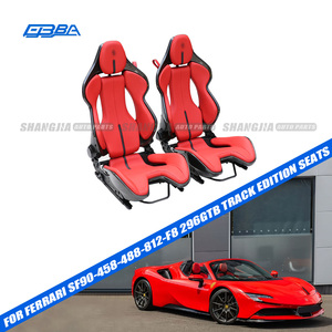 Siège de course en cuir et fibre de carbone modifié avec broderie rouge personnalisé pour Ferrari SF90 458 488 812 F8 296GTB - Product Image 1