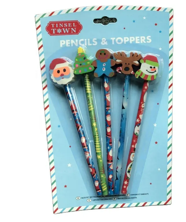 크리스마스 연필 토퍼 지우개 저렴한 연필 다채로운 지우개