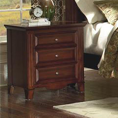 Commode de chambre à panneaux, meuble de rangement classique et traditionnel en bois foncé avec miroir - Product Image 2