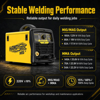 Machine à souder à l'arc ESAB Mig168i 160A MIG MAG MMA, panneau numérique 220V, fil de 0,6-0,9 mm, 10,2 kg, compacte, sécurité VRD, neuve, garantie 1 an