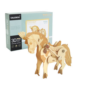 Jeu éducatif, modèle de <span class=keywords><strong>cheval</strong></span> à remonter, jouet en <span class=keywords><strong>bois</strong></span>, <span class=keywords><strong>puzzle</strong></span> <span class=keywords><strong>3D</strong></span> - Product Image 1