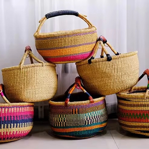 Natural Straw <strong>Wicker</strong> Woven Round Seagrass Bolga <strong>Baskets</strong> Cheapest Wholesale Uk Clothing Organizer <strong>Storage</strong> Handmade Craft - Product Image 1