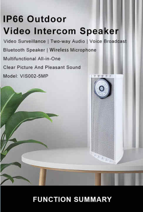 5MP Outdoor Solar Sound Intercom Wifi Camera with 1080P Video
