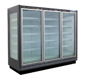 Porta de vidro Armário comercial do congelador para o supermercado Refrigerador comercial porta de vidro bebida fria showcas alimentos frescos