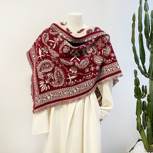 Cashmere Feeling Scarf Custom Logo Thick Winter Warm Long <b>Shawl</b> Wrap Muffler Neckwear Factory Direct Wholesale - Product Image 3
