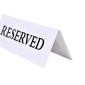 Пользовательский Свадебный черный/белый акриловый стол зарезервированный знак «Не курить у кровати» для ресторана, отеля, офиса, номера, знак сиденья