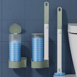 Juego de Escobillas de Inodoro de Plástico Desechables, para Colgar en la Pared, Limpieza sin Ángulos Muertos - Product Image 1