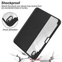 Étui pour iPad 11e et 10e génération, pour iPad 11 2025 A3354, coque arrière rigide transparente avec support pliable et porte-stylet, nouveau