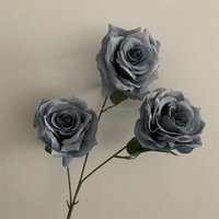 B-1389 Hoogwaardig zijden tafelbloemstuk mistblauwe roos kunstbloem bruidsbloemen Valentijnsdag Pasen