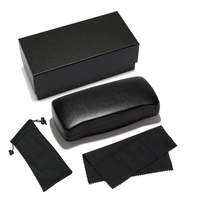 Étui à lunettes en métal, boîte à lunettes avec étui extérieur, chiffon de nettoyage, étui rigide anti-pression pour lunettes