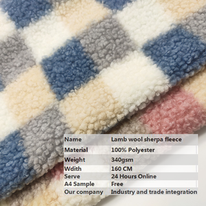 Conception populaire 100% Polyester Jacquard ours en peluche fausse fourrure Sherpa pour filles extérieur cour teint Plaid motif tissu - Product Image 2