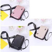 Sac de toilette portable multifonctionnel élégant en ABS PC de haute qualité, mini pochette de maquillage avec bandoulière