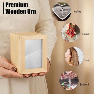 Wooden pet <b>urn</b> for <b>cats</b> and dogs, moisture-proof and airtight, for storing animal remains. - Product Image 1