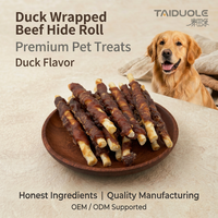 Friandises à mâcher en cuir de bœuf enveloppé de viande, très savoureuses, pour chiens de toutes races – Collation quotidienne