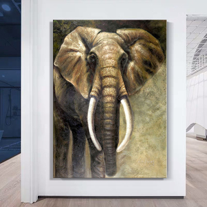 Mintura – Ensemble de tableaux sur toile peints à la main, style moderne, éléphant africain, hautement recommandé pour la décoration d'hôtel, avec <span class=keywords><strong>peinture</strong></span> d'<span class=keywords><strong>animaux</strong></span> - Product Image 4