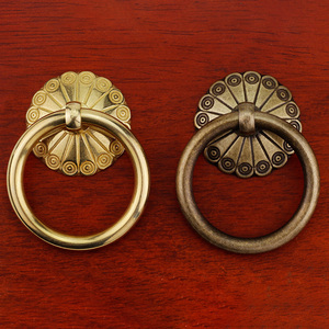 Chinese Antique Brass Handles Pulls Wooden Box <strong>Chest</strong> Pull Rings Classic Cabinet Medicine Cabinet <strong>Drawer</strong> <strong>Knobs</strong> - Product Image 2