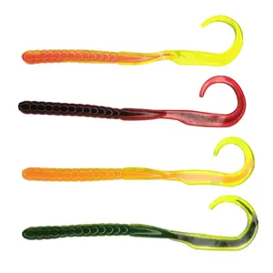 high quality 150mm 6g Realistic Life Like Tail Curls Soft Mini Worm Bait Artificial Fishing Soft Lures